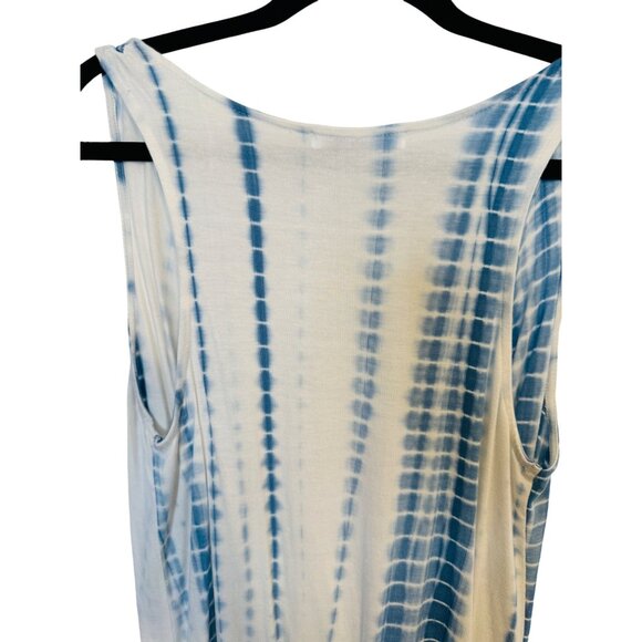 2/$25 MOD Tie-Dye Medium Sleeveless Deep Plunge V neck Rayon & Spandex Blue & Wh - Picture 11 of 12